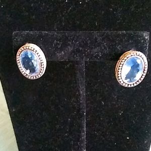 Avon Oval Color Button Earrings
